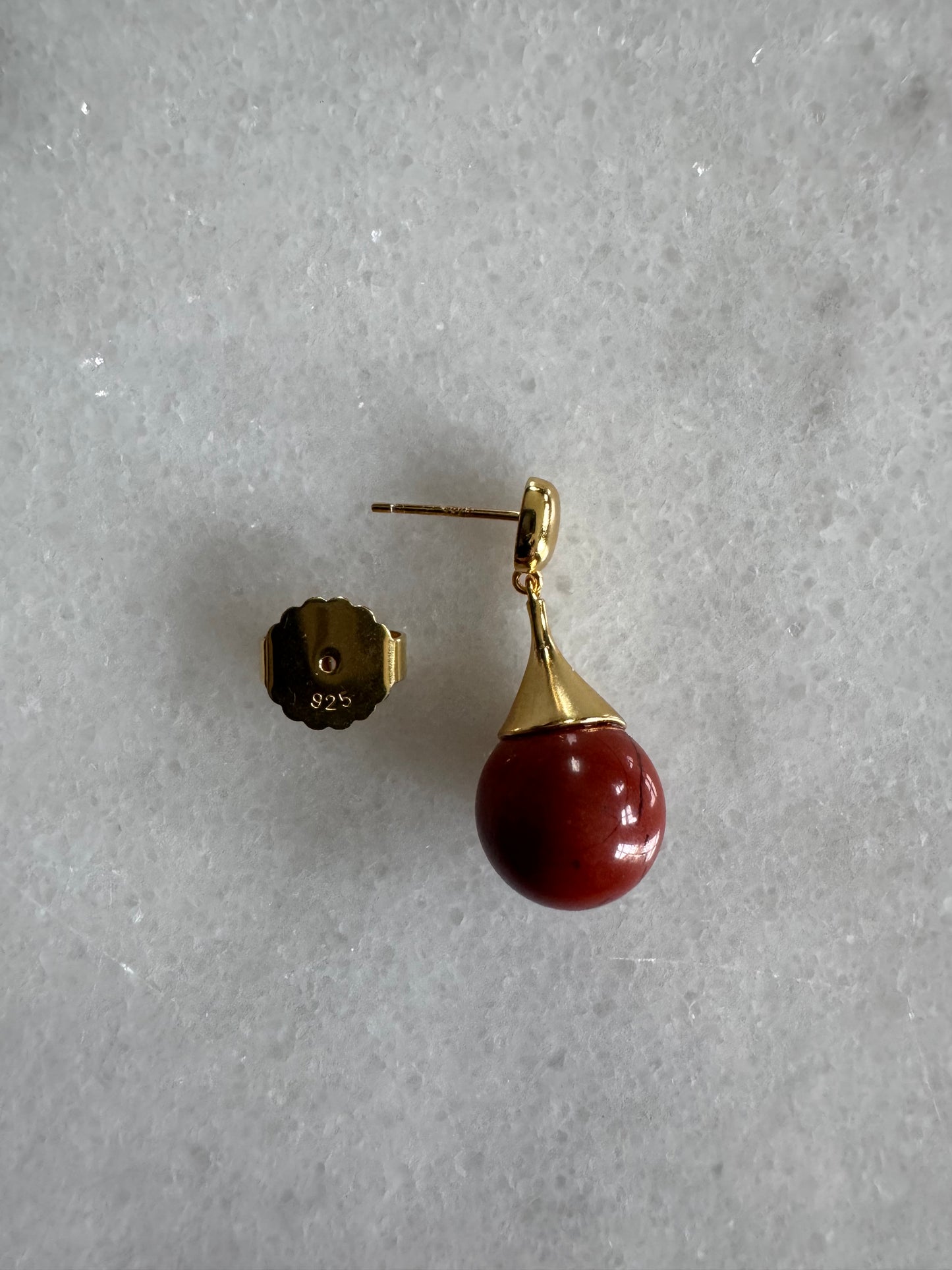 // BELL EARRING ~ Red Jasper