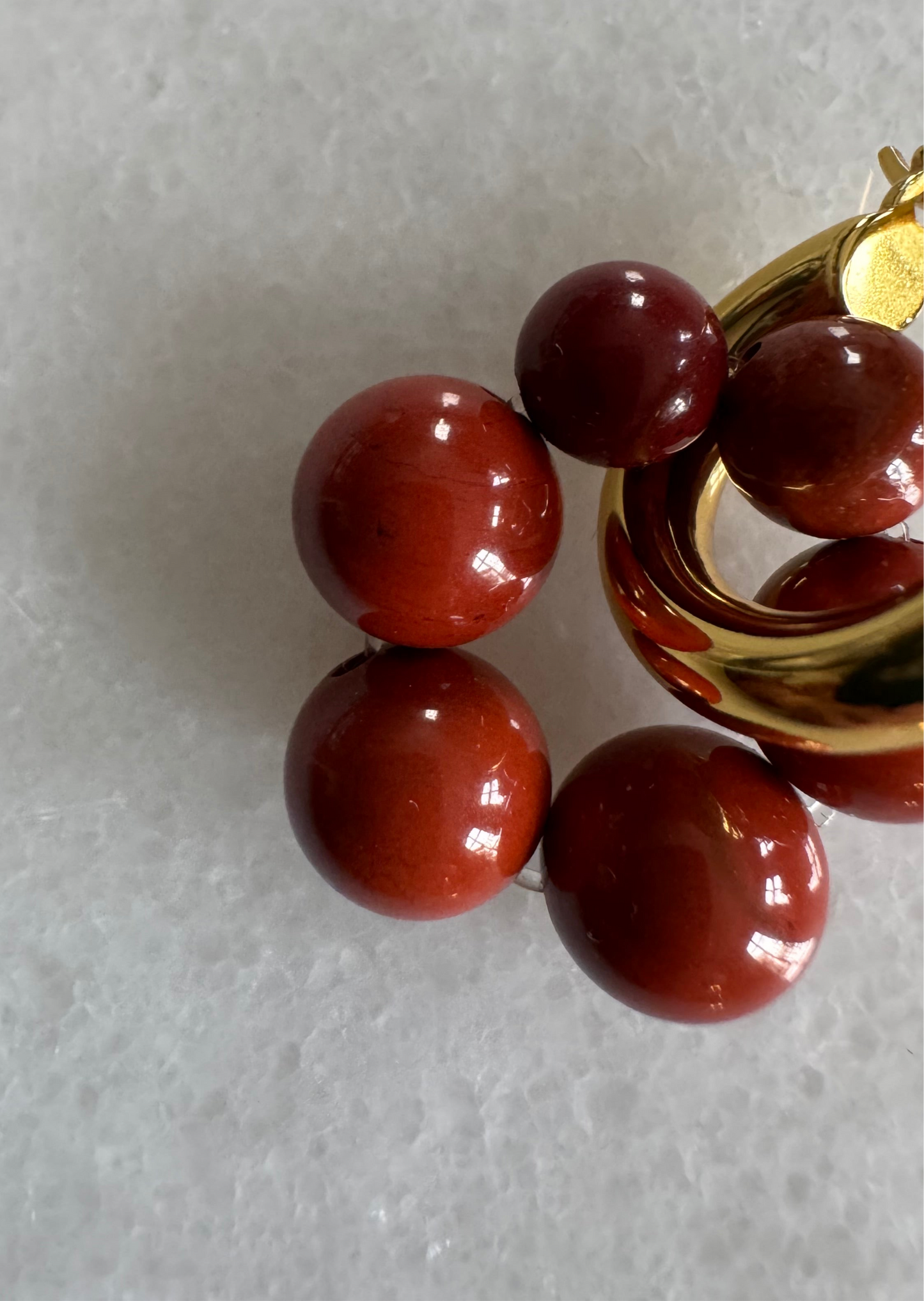 // ROW EARRING ~ Red Jasper