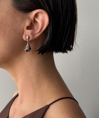 // BELL EARRING ~ Dalmatian Jasper