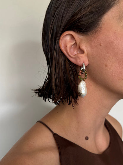 // NASHI DROP EARRING ~ Unakite