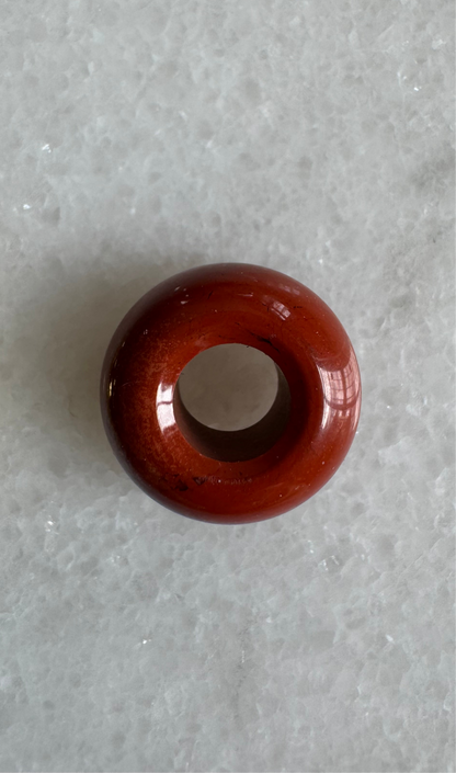 // DONUT EARRING ~ Red Jasper