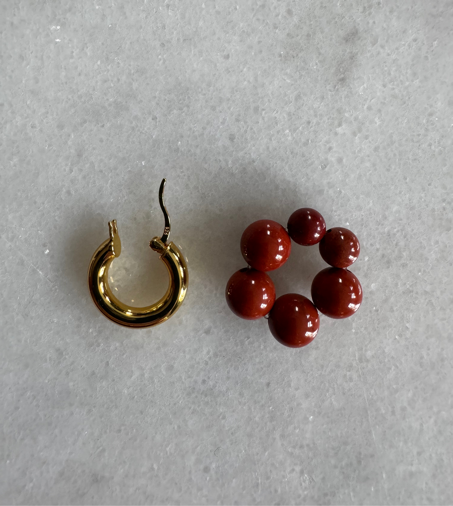 // ROW EARRING ~ Red Jasper