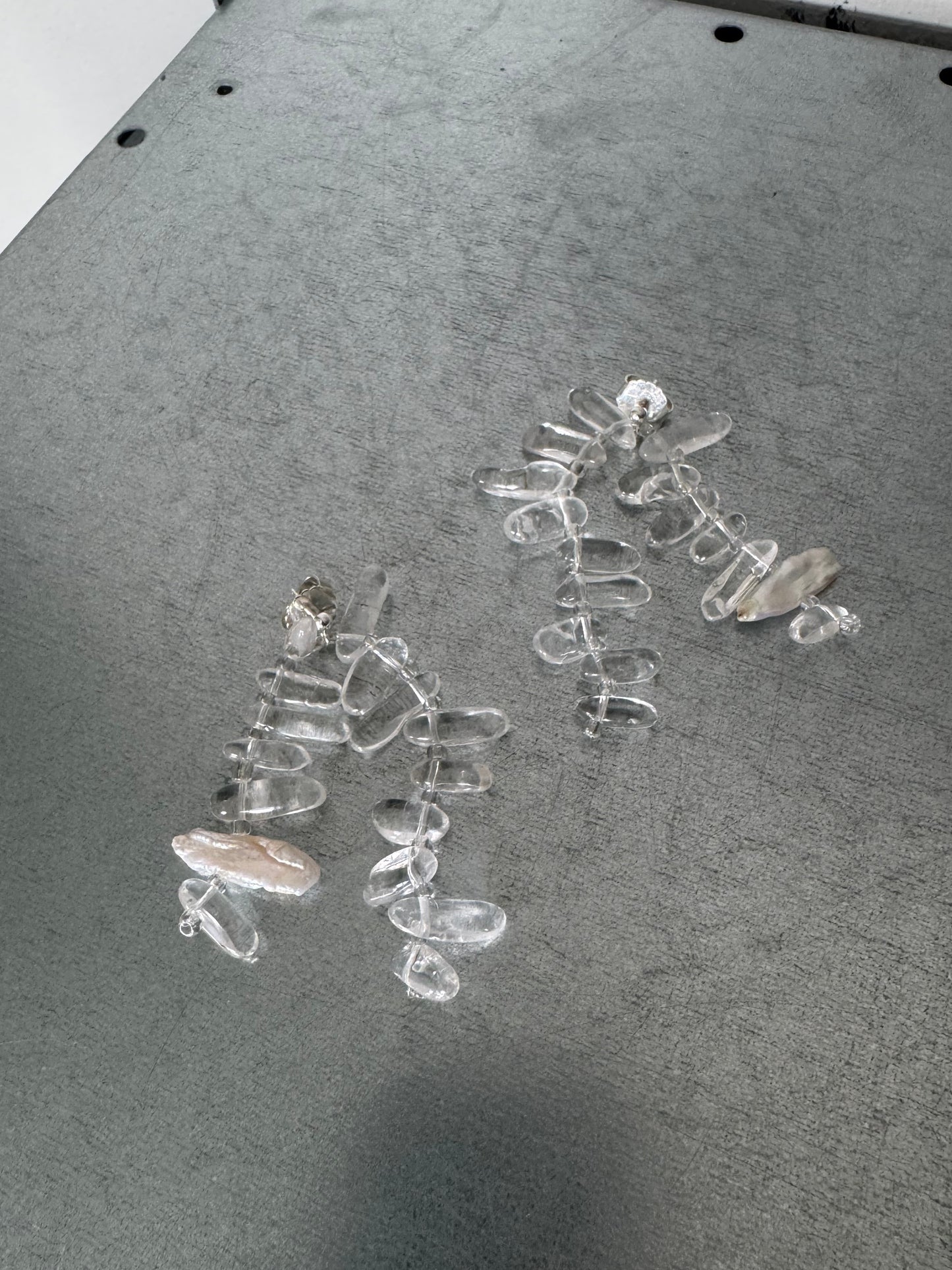 // YAMA FRINGE EARRINGS ~ Clear Quartz