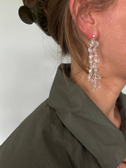 // YAMA FRINGE EARRING ~ Rock Crystal