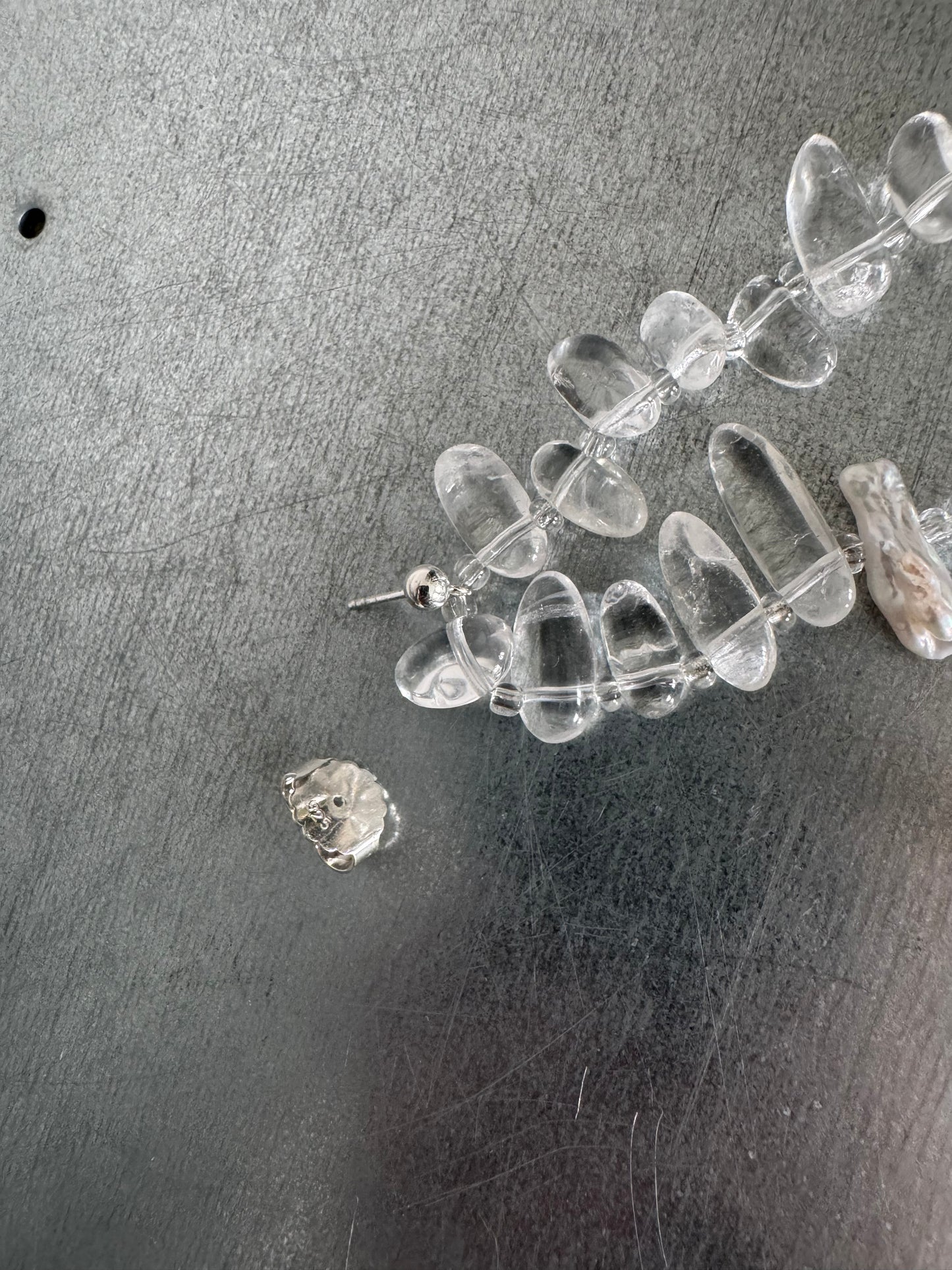// YAMA FRINGE EARRING ~ Rock Crystal