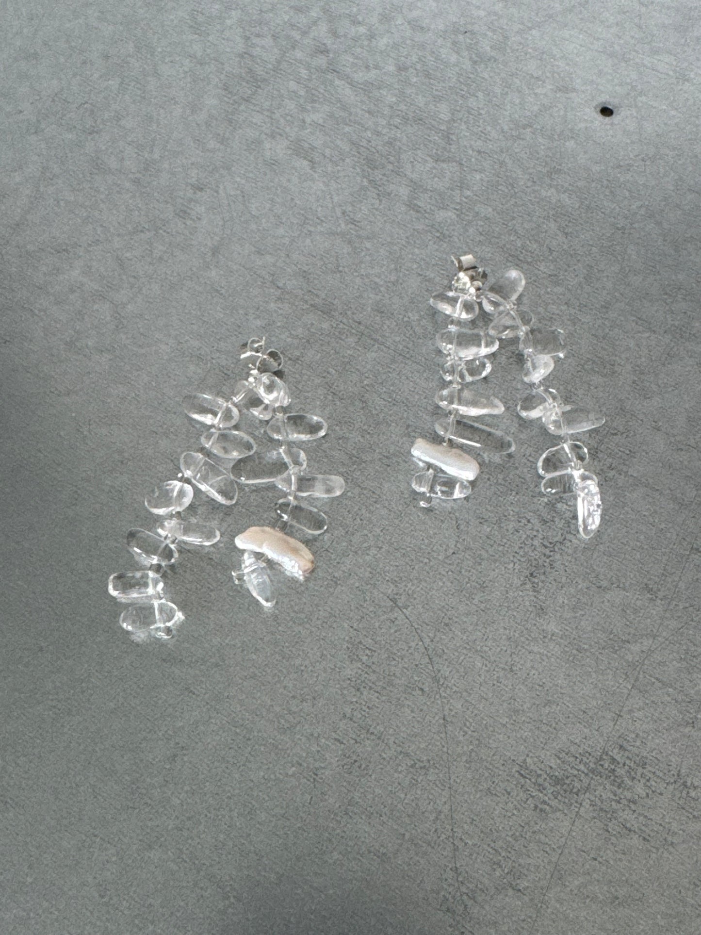 // YAMA FRINGE EARRING ~ Rock Crystal