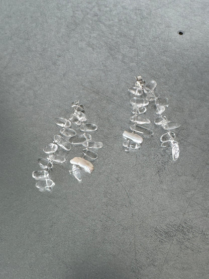 // YAMA FRINGE EARRING ~ Rock Crystal