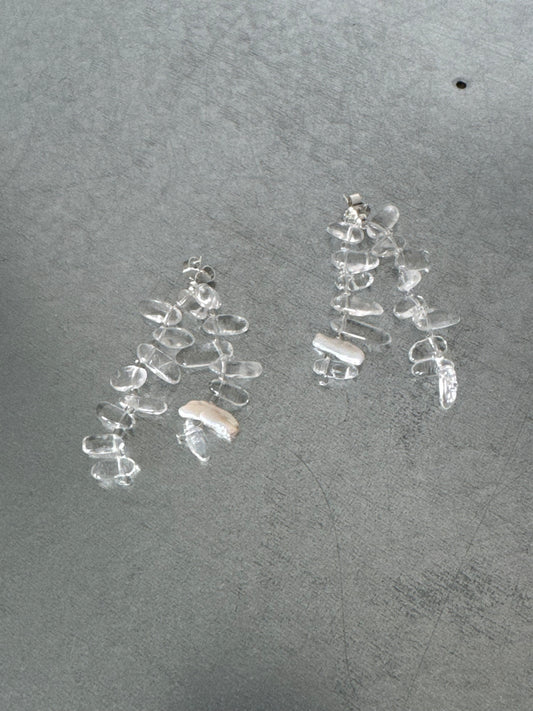 // YAMA FRINGE EARRINGS ~ Rock Crystal
