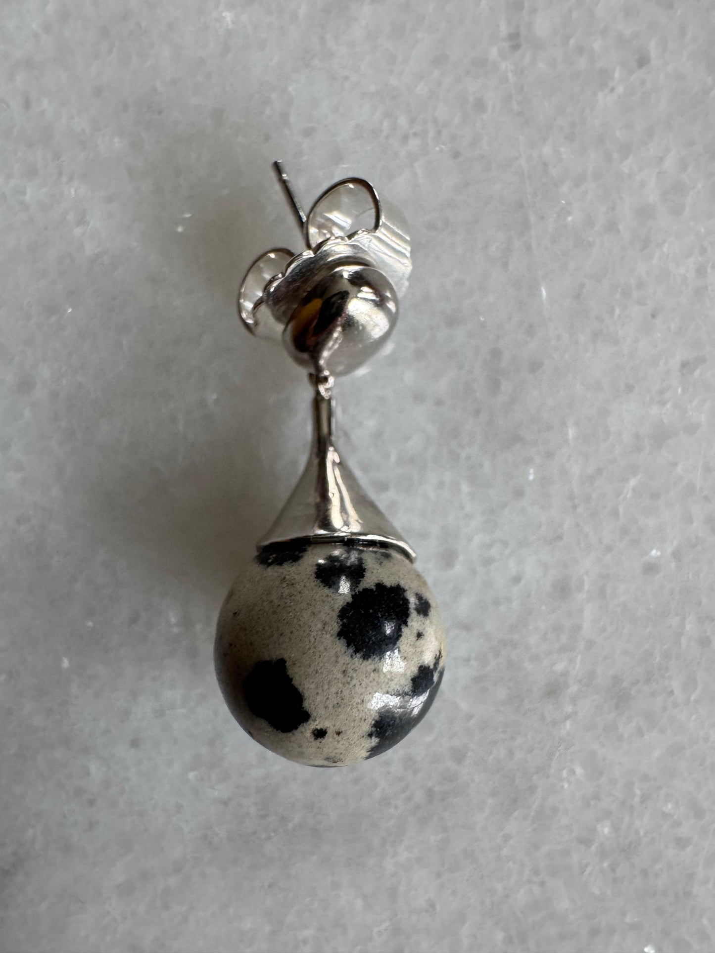// BELL EARRING ~ Dalmatian Jasper