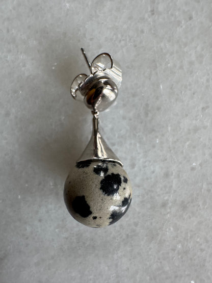 // BELL EARRING ~ Dalmatian Jasper