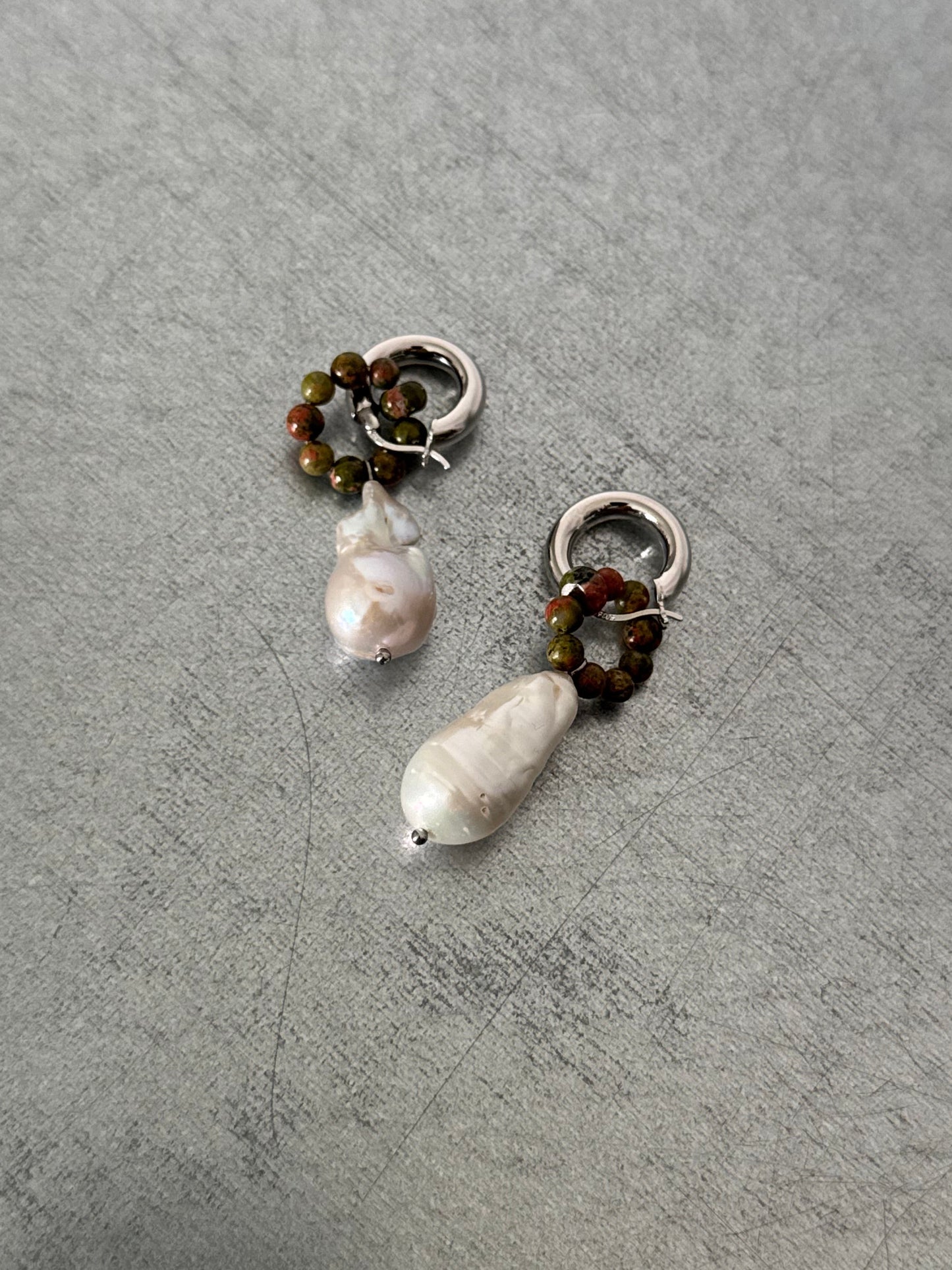 // NASHI DROP EARRING ~ Unakite