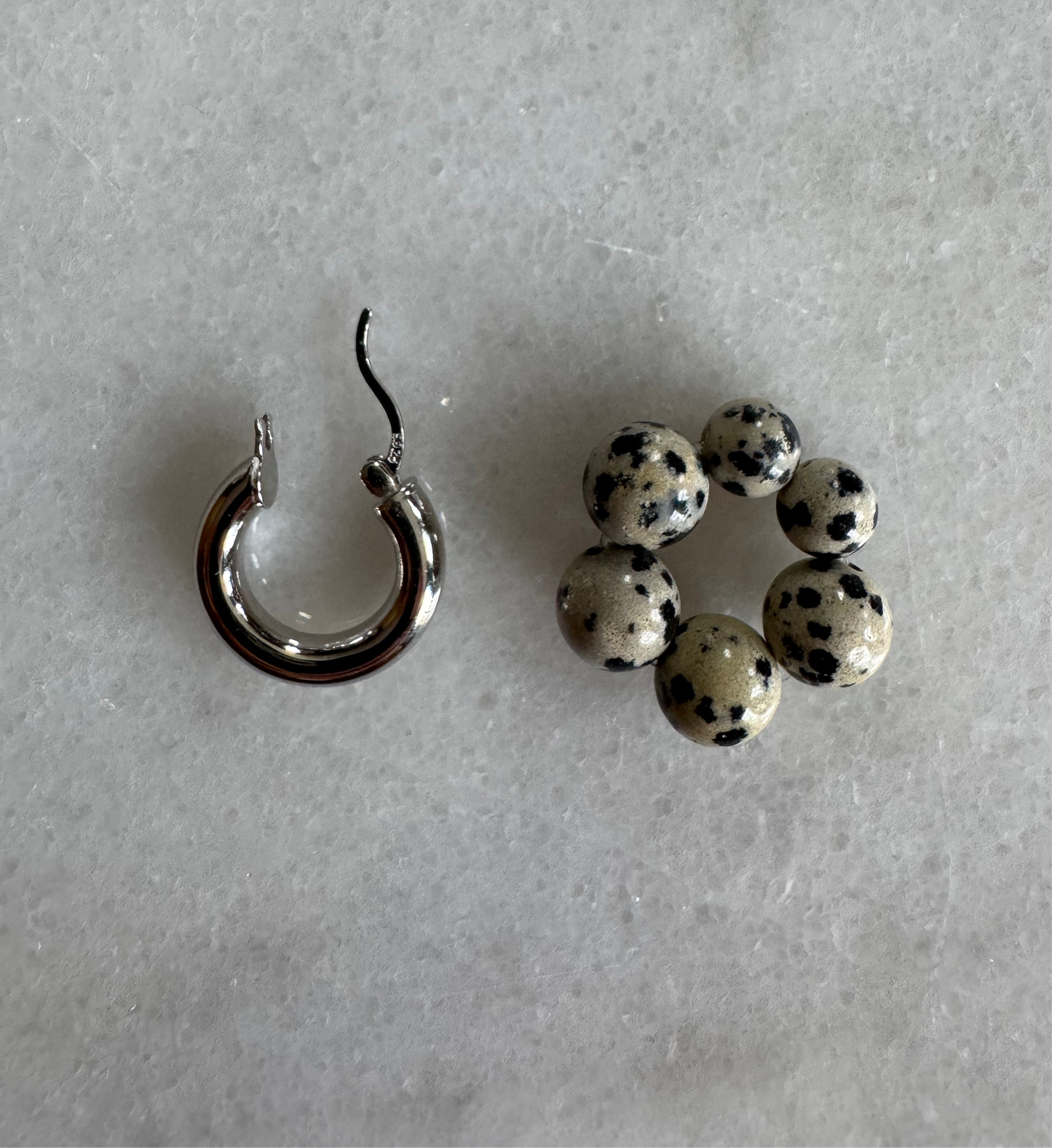 // ROW EARRING ~ Dalmatian Jasper
