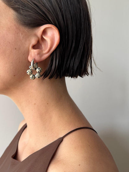 // ROW EARRING ~ Dalmatian Jasper