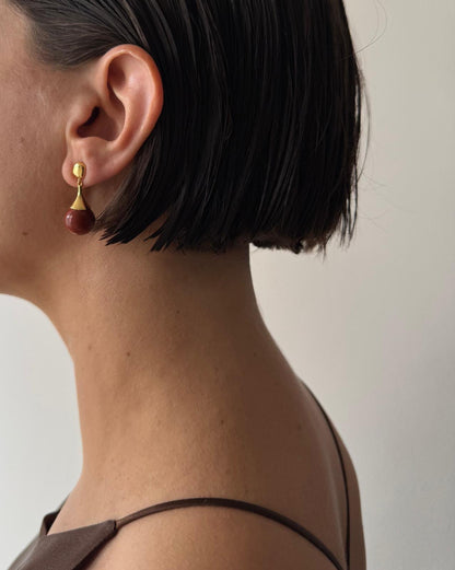 // BELL EARRING ~ Red Jasper