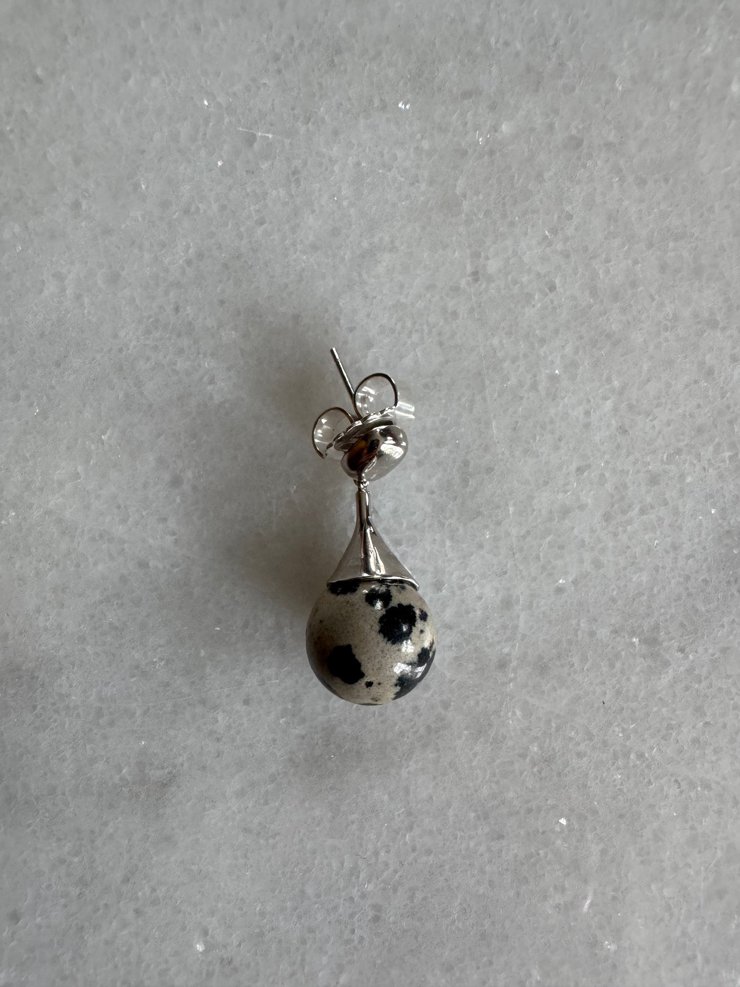 // BELL EARRING ~ Dalmatian Jasper