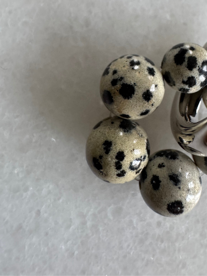 // ROW EARRING ~ Dalmatian Jasper