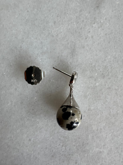 // BELL EARRING ~ Dalmatian Jasper