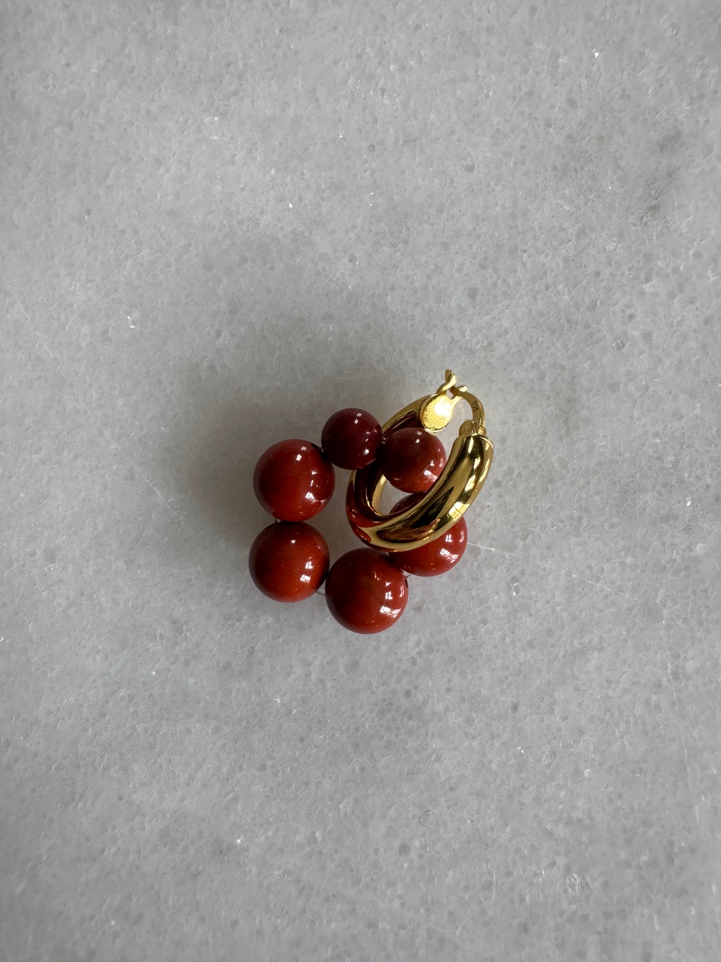 // ROW EARRING ~ Red Jasper