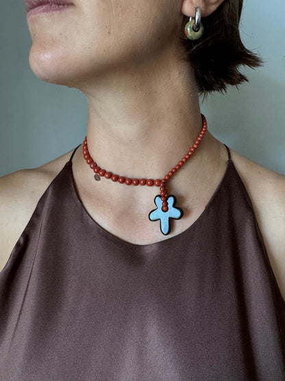 // HANA NECKLACE ~ Red Jasper